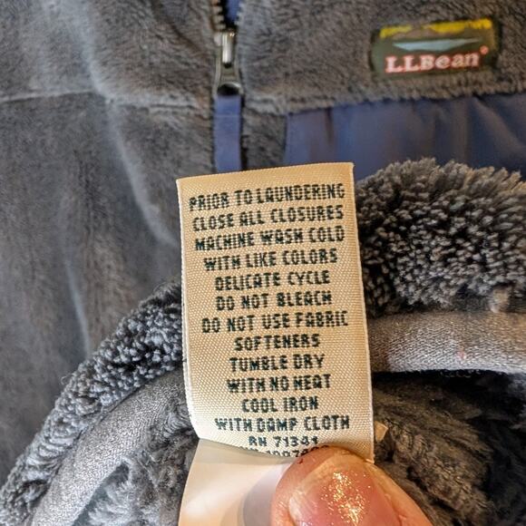 LL Bean Mountain Hi Pile Fleece Vest Charcoal Gray Sherpa Full Zip Medium Women - Picture 6 of 8